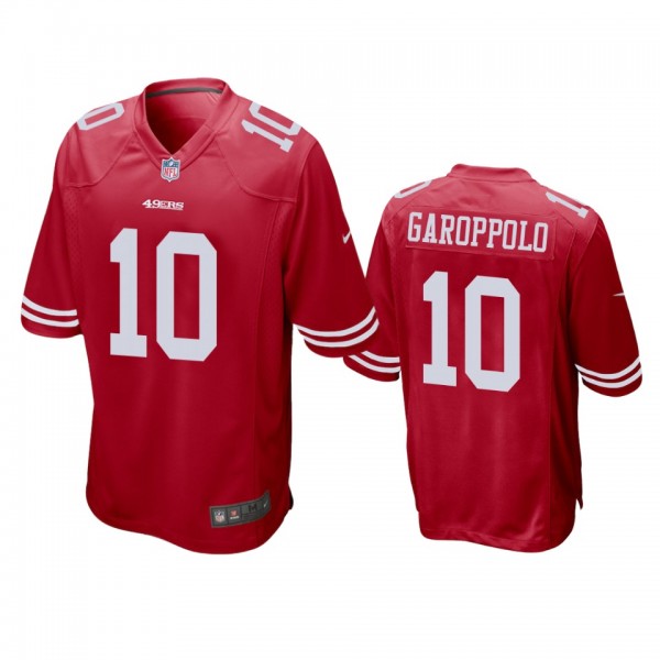 San Francisco 49ers #10 Jimmy Garoppolo Scarlet Ga...