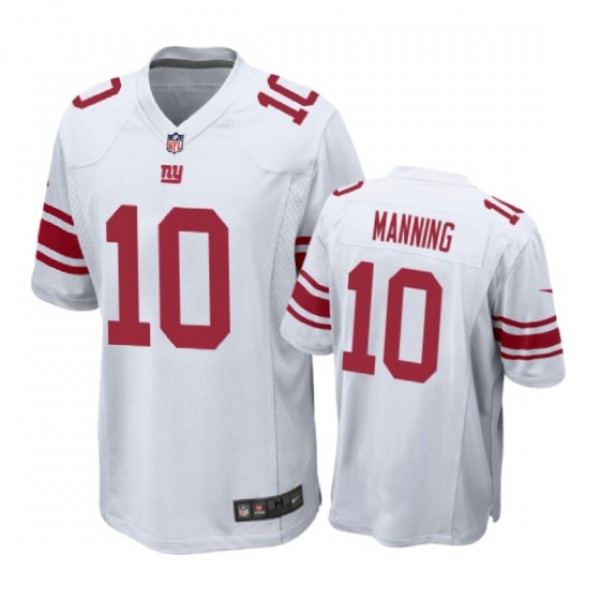New York Giants #10 Eli Manning White Nike Game Je...
