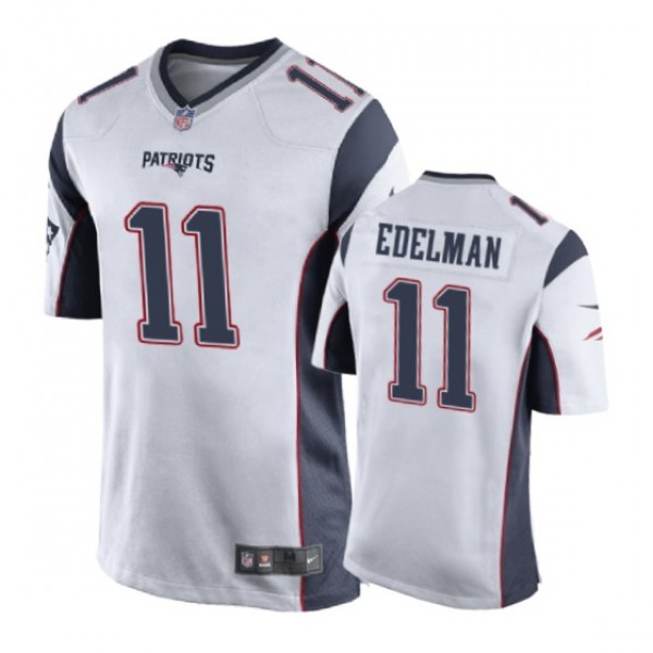 New England Patriots #11 Julian Edelman White Nike...