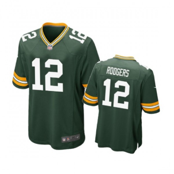 Green Bay Packers #12 Aaron Rodgers Green Nike Gam...
