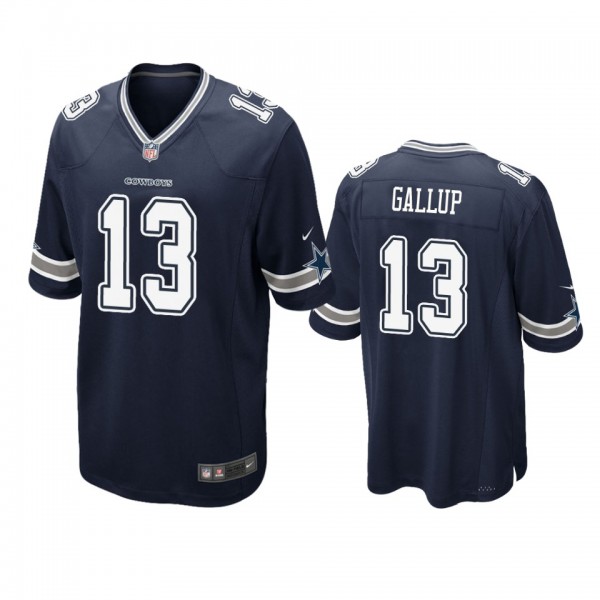 Dallas Cowboys #13 Michael Gallup Navy Game Jersey...