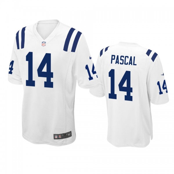 Indianapolis Colts #14 Zach Pascal White Game Jers...