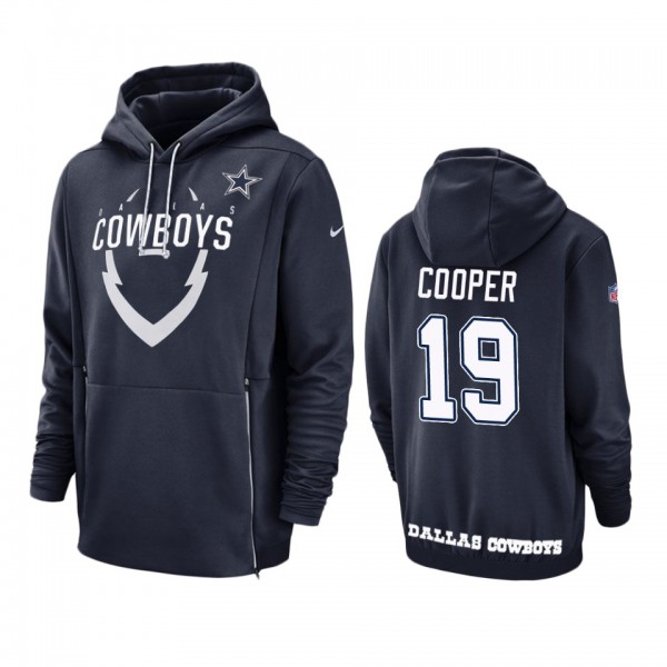 Dallas Cowboys #19 Amari Cooper Navy Nike Sideline Lockup Hoodie - Men's