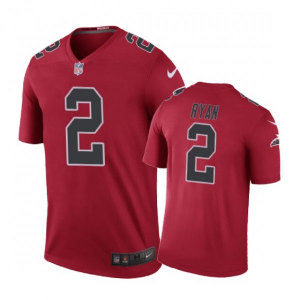 Atlanta Falcons #2 Matt Ryan Nike color rush Red J...