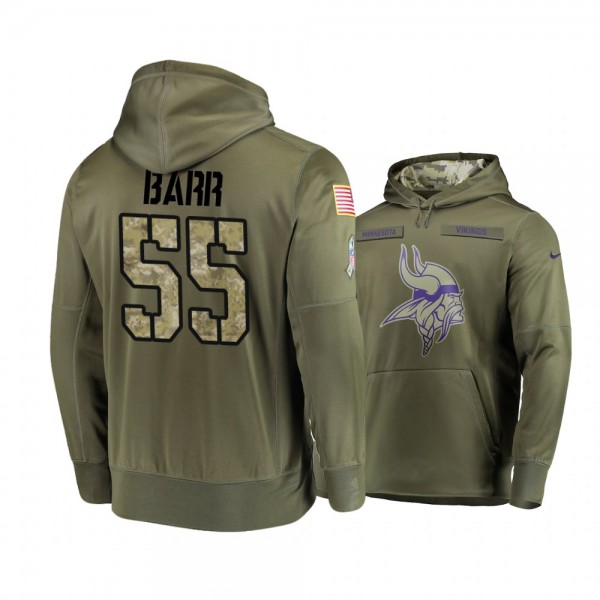 Minnesota Vikings Anthony Barr Olive 2018 Salute To Service Hoodie - Men's