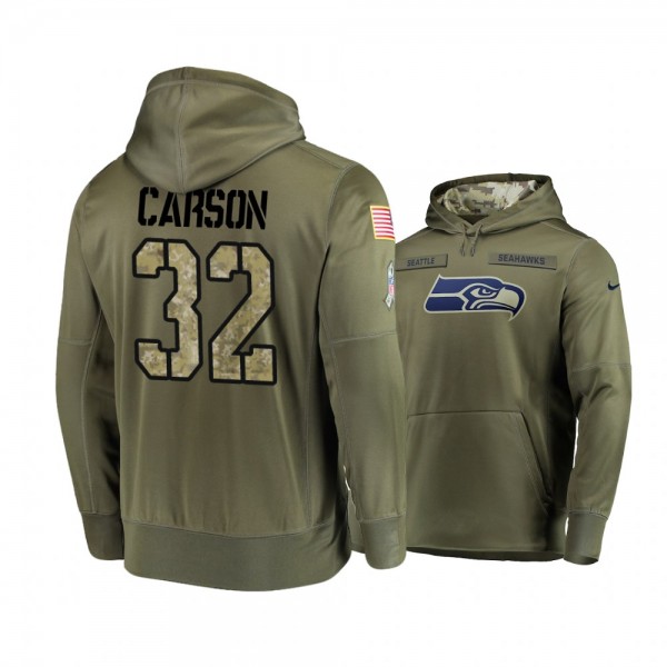 Seattle Seahawks Chris Carson Olive 2018 Salute To...