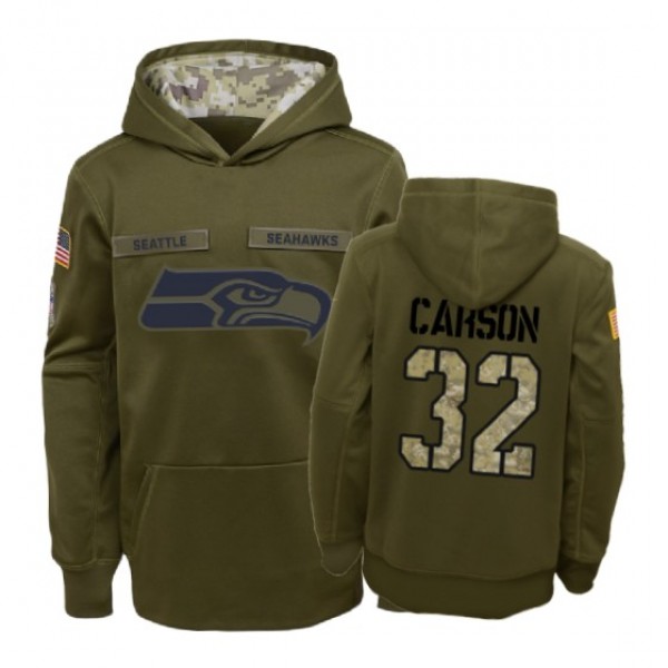 Seattle Seahawks Chris Carson Olive 2018 Salute To...