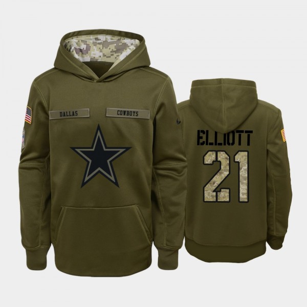 Dallas Cowboys Ezekiel Elliott Olive 2018 Salute T...