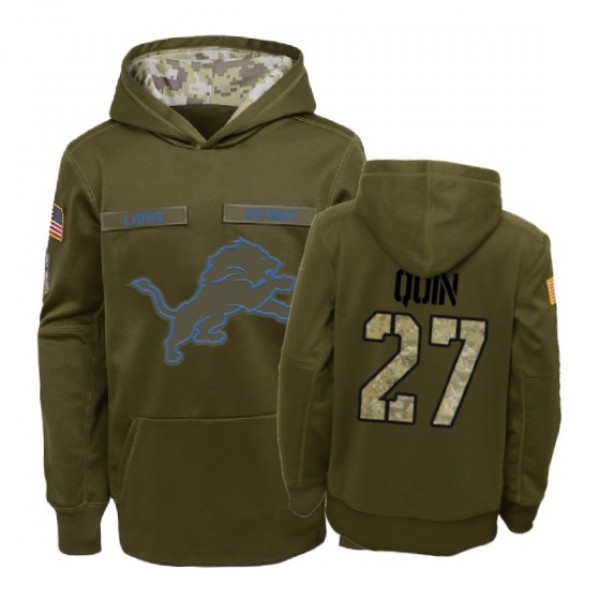 Detroit Lions Glover Quin Olive 2018 Salute To Ser...