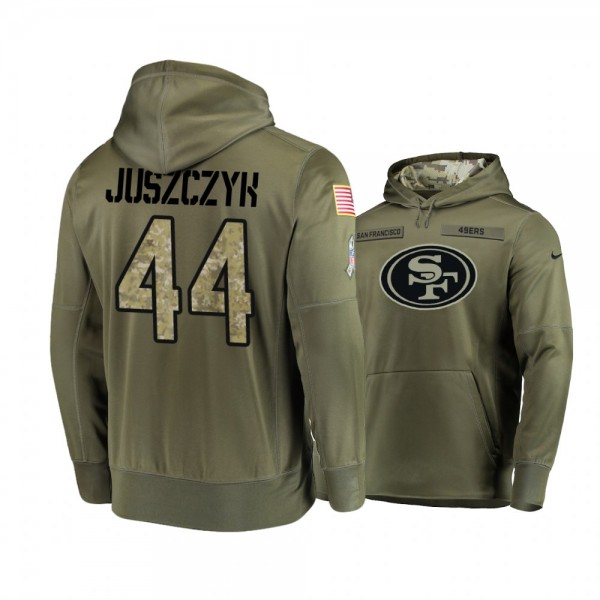 San Francisco 49ers Kyle Juszczyk Olive 2018 Salute To Service Hoodie - Men's