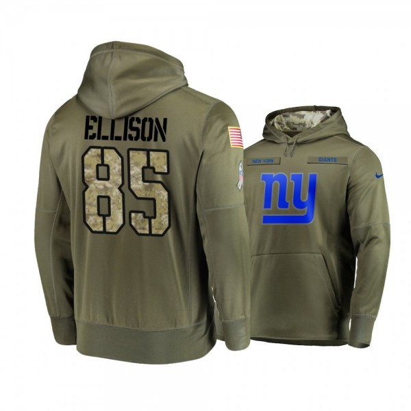 New York Giants Rhett Ellison Olive 2018 Salute To Service Hoodie - Men's
