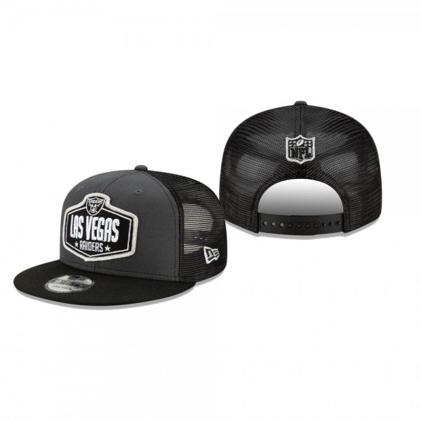 Las Vegas Raiders Graphite Black 2021 NFL Draft Trucker 9FIFTY Snapback Adjustable Hat