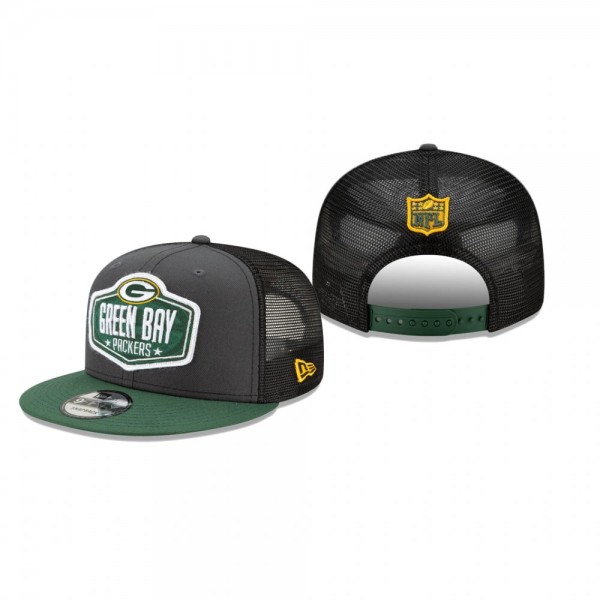 Green Bay Packers Graphite Green 2021 NFL Draft Trucker 9FIFTY Adjustable Hat