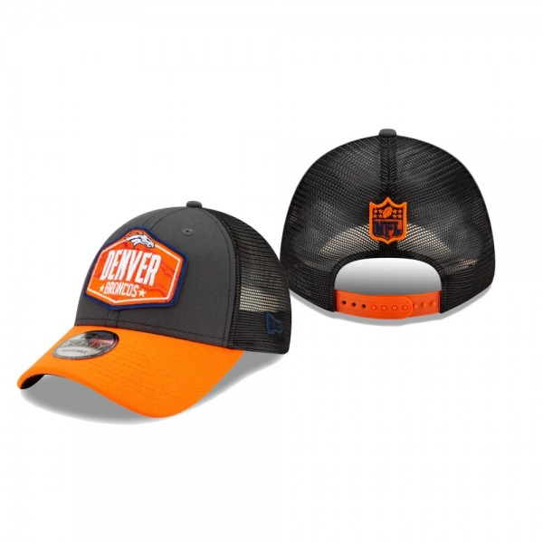 Denver Broncos Graphite Orange 2021 NFL Draft 9FORTY Hat