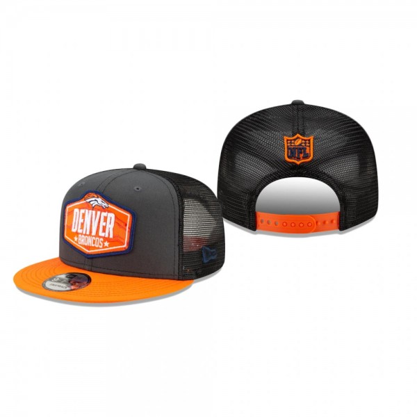 Denver Broncos Graphite Orange 2021 NFL Draft Trucker 9FIFTY Adjustable Hat