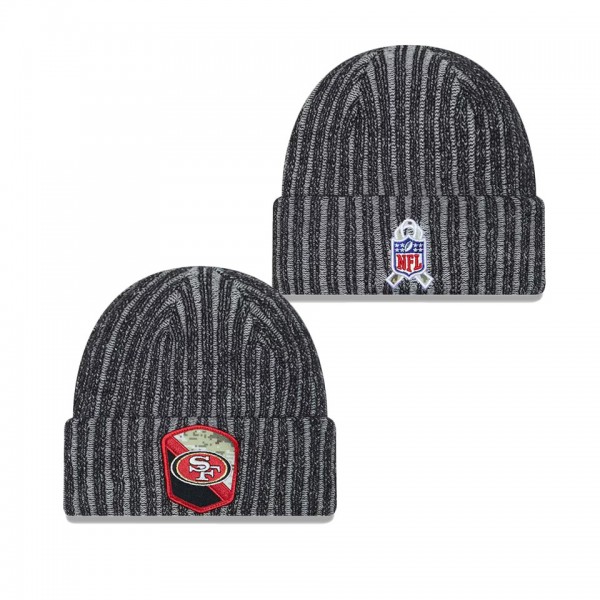 Youth San Francisco 49ers Black 2023 NFL Salute To Service Cuffed Knit Hat
