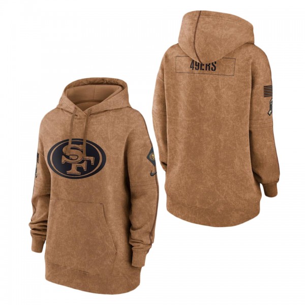 Women's San Francisco 49ers Brown 2023 NFL Salute To Service Pullover Hoodie