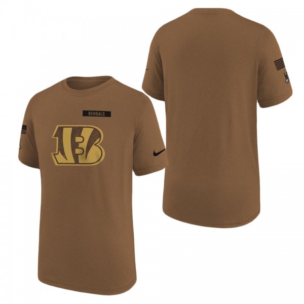 Youth Cincinnati Bengals Brown 2023 NFL Salute To Service Legend T-Shirt