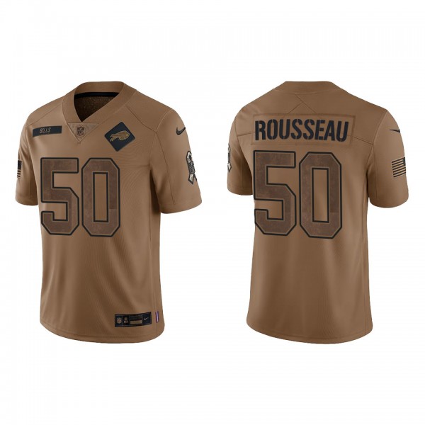 Men's Buffalo Bills Gregory Rousseau Brown 2023 NFL Salute To Service Limited Jersey