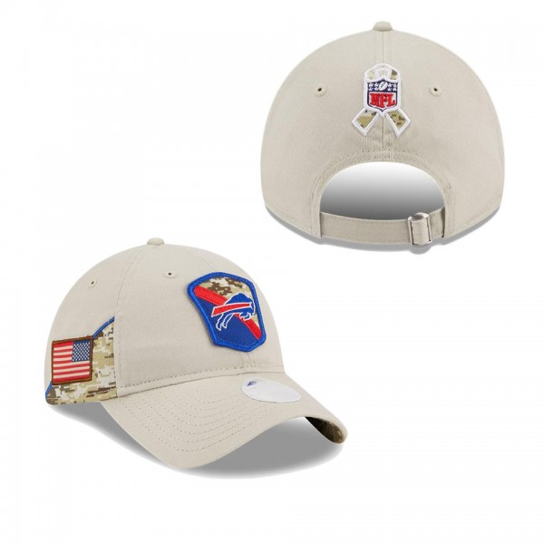 Women's Buffalo Bills Stone 2023 NFL Salute To Service 9TWENTY Adjustable Hat