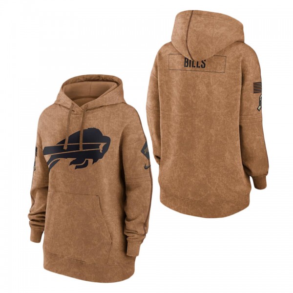 Women's Buffalo Bills Brown 2023 NFL Salute To Service Pullover Hoodie