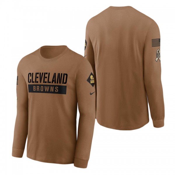 Men's Cleveland Browns Brown 2023 NFL Salute To Service Long Sleeve T-Shirt