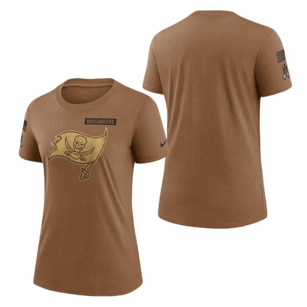 Women's Tampa Bay Buccaneers Brown 2023 NFL Salute To Service Legend Performance T-Shirt