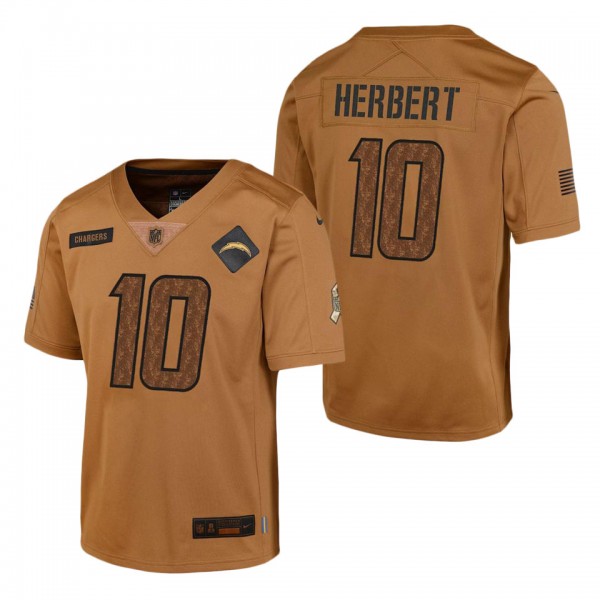 Youth Los Angeles Chargers Justin Herbert Brown 20...