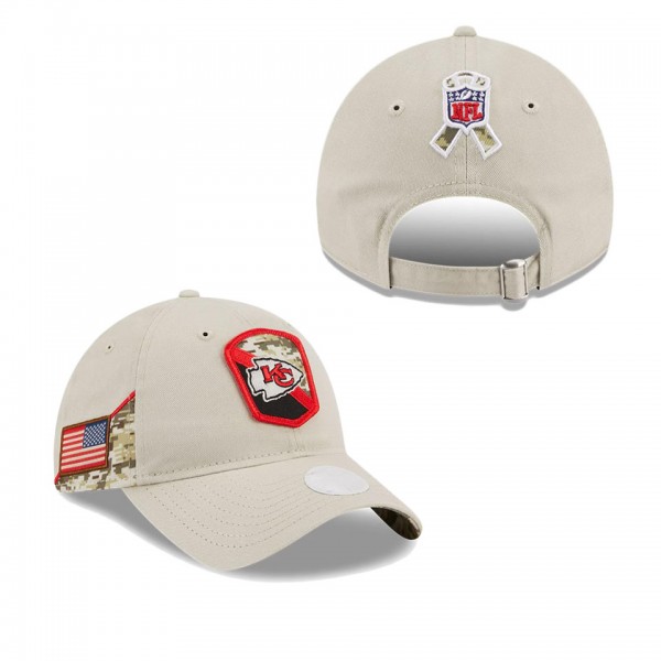 Women's Kansas City Chiefs Stone 2023 NFL Salute To Service 9TWENTY Adjustable Hat