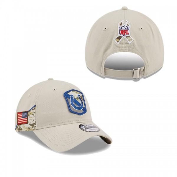 Men's Indianapolis Colts Stone 2023 NFL Salute To Service 9TWENTY Adjustable Hat