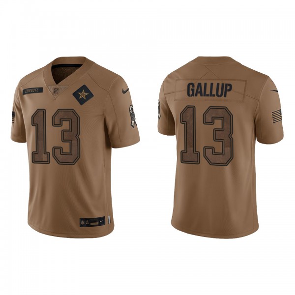 Men's Dallas Cowboys Michael Gallup Brown 2023 NFL Salute To Service Limited Jersey