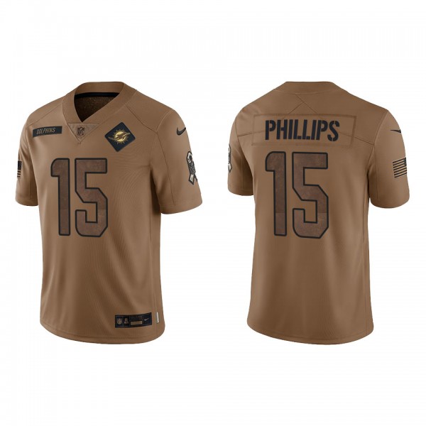 Men's Miami Dolphins Jaelan Phillips Brown 2023 NFL Salute To Service Limited Jersey