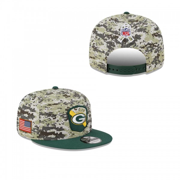 Men's Green Bay Packers Camo Green 2023 NFL Salute To Service 9FIFTY Snapback Hat