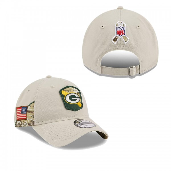 Men's Green Bay Packers Stone 2023 NFL Salute To Service 9TWENTY Adjustable Hat