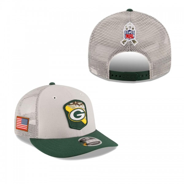 Men's Green Bay Packers Stone Green 2023 NFL Salute To Service Low Profile 9FIFTY Snapback Hat
