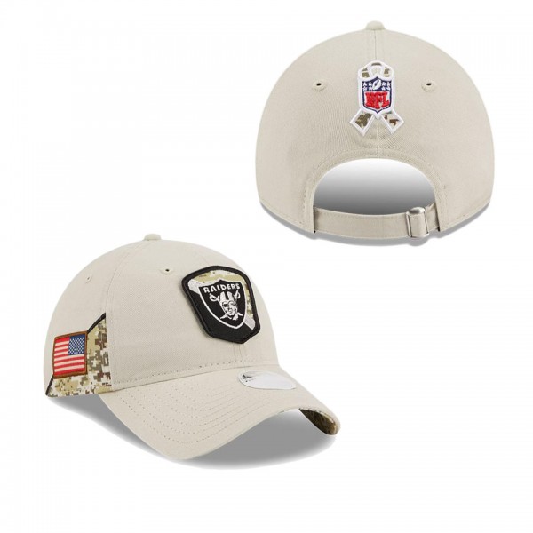 Women's Las Vegas Raiders Stone 2023 NFL Salute To Service 9TWENTY Adjustable Hat