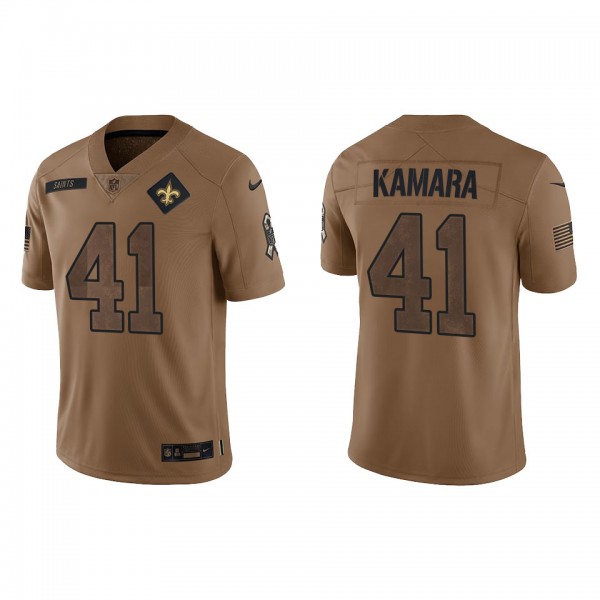 Men's New Orleans Saints Alvin Kamara Brown 2023 NFL Salute To Service Limited Jersey