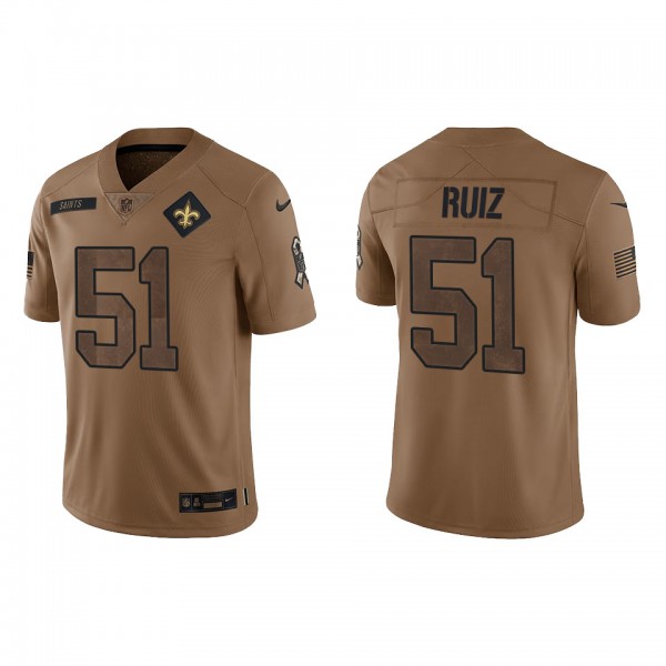 Men's New Orleans Saints Cesar Ruiz Brown 2023 NFL...