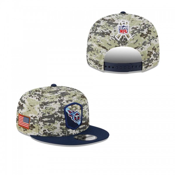 Men's Tennessee Titans Camo Navy 2023 NFL Salute To Service 9FIFTY Snapback Hat