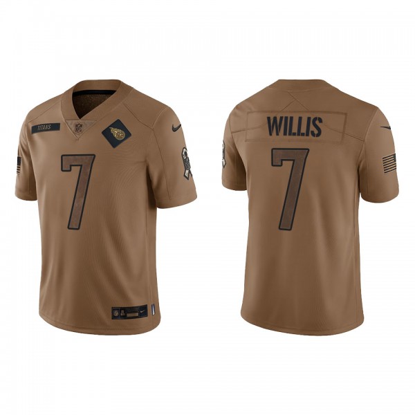 Men's Tennessee Titans Malik Willis Brown 2023 NFL Salute To Service Limited Jersey