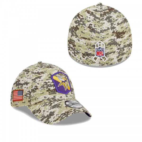 Men's Minnesota Vikings Camo 2023 NFL Salute To Service 39THIRTY Flex Hat