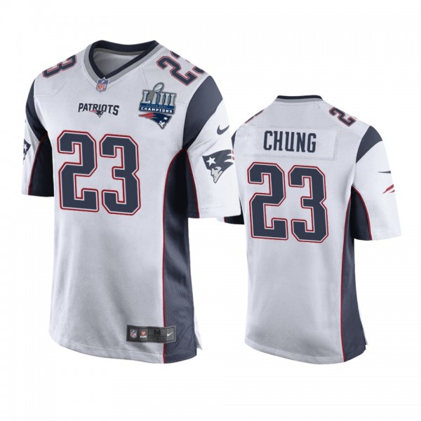 New England Patriots #23 Patrick Chung White Super...