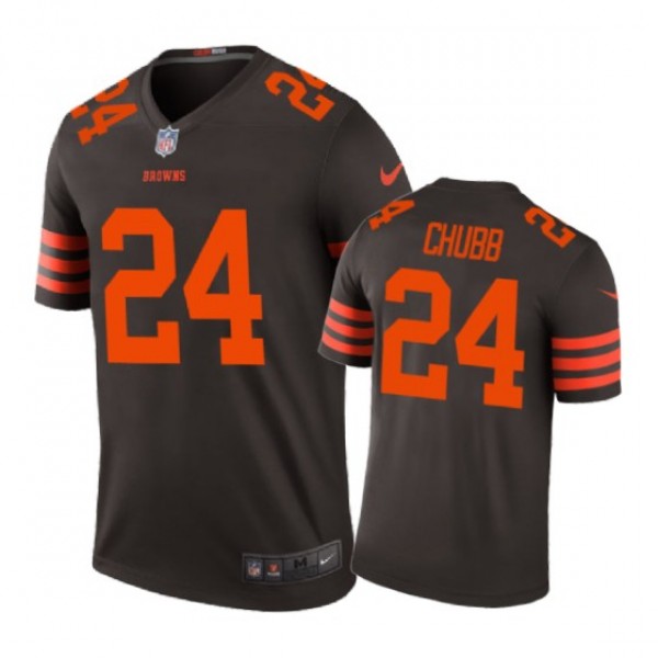 Cleveland Browns #24 Nick Chubb Nike color rush Je...