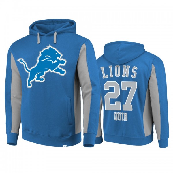 Detroit Lions #27 Glover Quin Blue Team Iconic Hoo...