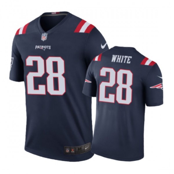 New England Patriots #28 James White Nike color rush Navy Jersey