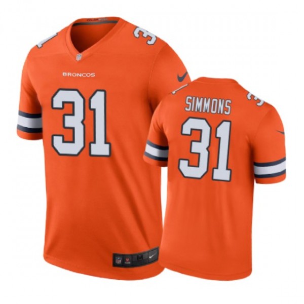 Denver Broncos #31 Justin Simmons Nike color rush ...