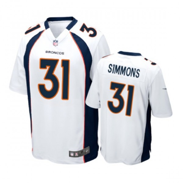 Denver Broncos #31 Justin Simmons White Nike Game Jersey - Men's