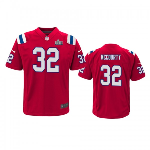 New England Patriots #32 Devin McCourty Red Game J...
