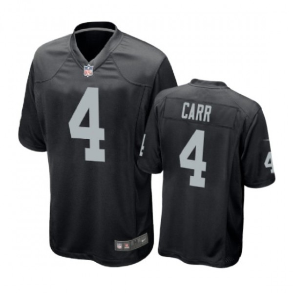 Oakland Raiders #4 Derek Carr Black Nike Game Jers...
