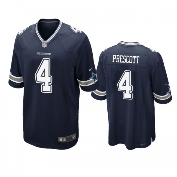Dallas Cowboys #4 Dak Prescott Navy Game Jersey - ...